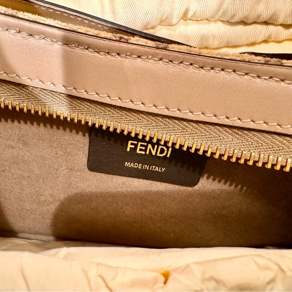Fendi o lock fabric  and calf akin leather bag NWT - Picture 11 of 15